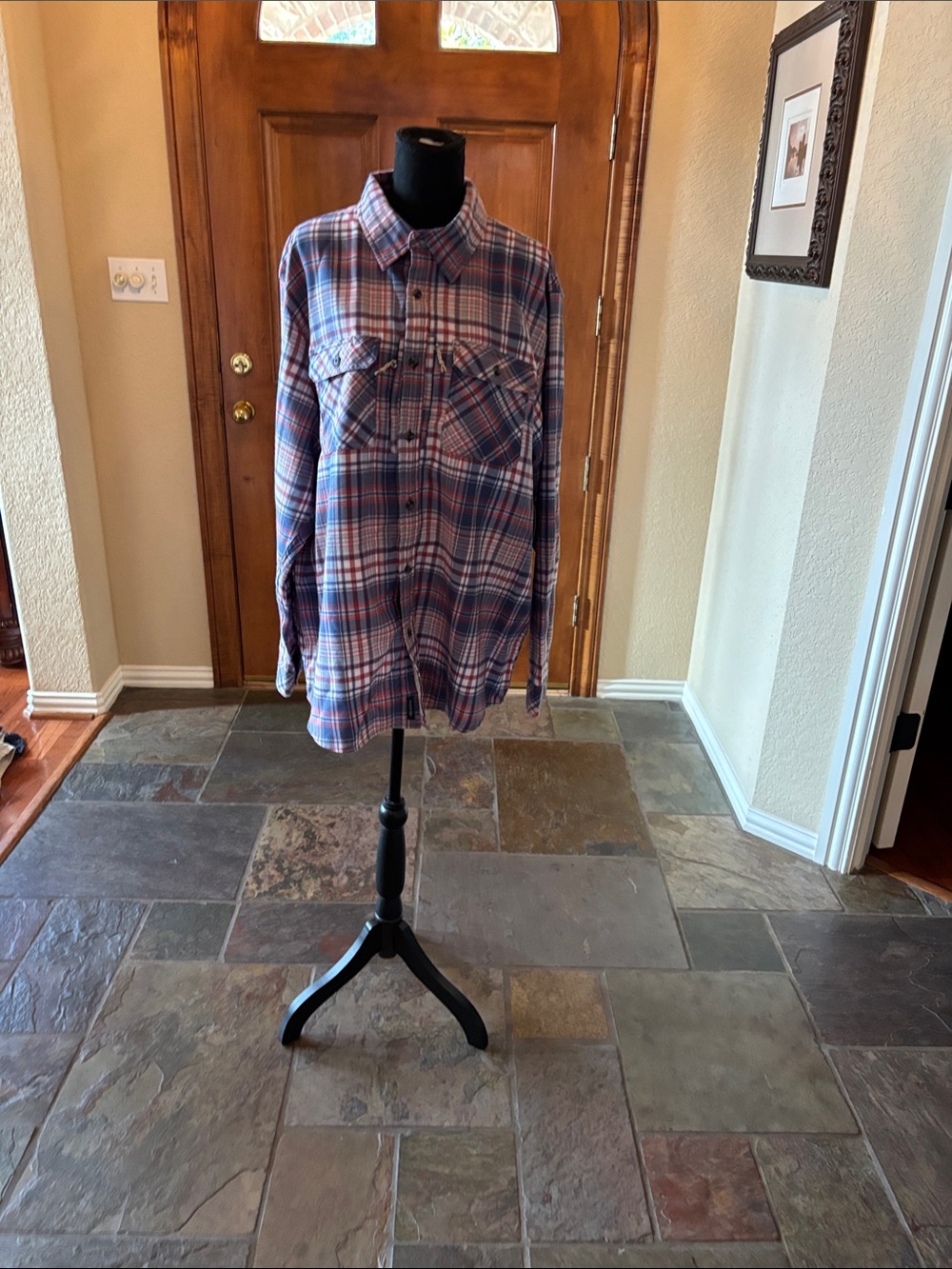 Magellan Outdoors Men’s Plaid Button-Down Shirt - Blue & Red
